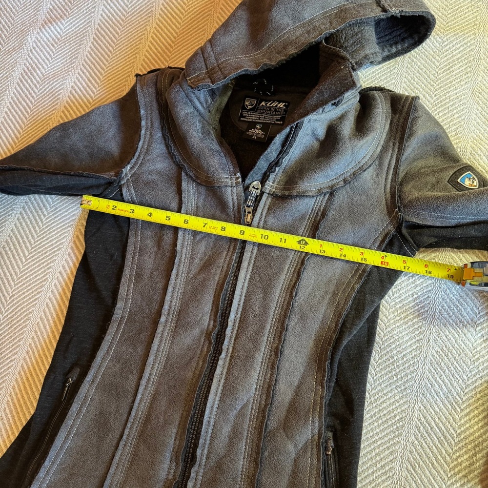 Kuhl Dani Sherpa Trench Sueded Long Jacket, Gray‎ Black, Size XS - Picture 13 of 14